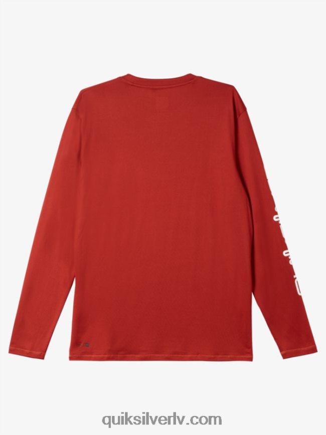 vīriešiem Quiksilver omni session upf 50 sērfošanas t-krekls ar garām piedurknēm sarkanais okers 88064R403