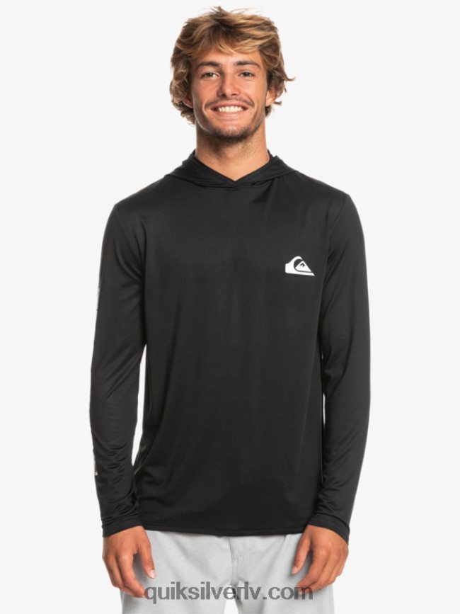 vīriešiem Quiksilver omni session upf 50 sērfošanas triko ar garām piedurknēm melns 88064R773