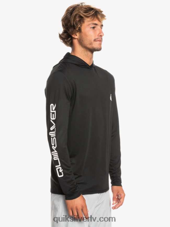 vīriešiem Quiksilver omni session upf 50 sērfošanas triko ar garām piedurknēm melns 88064R773
