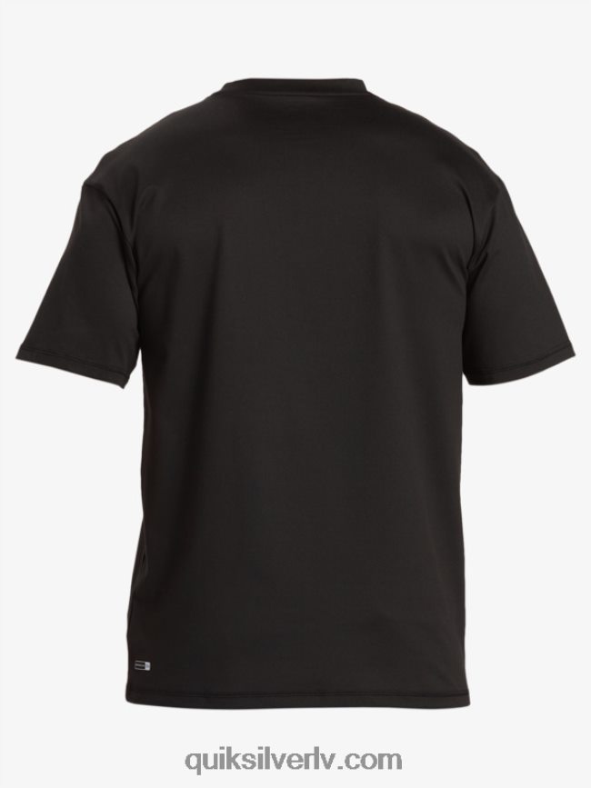 vīriešiem Quiksilver omni session upf 50 sērfošanas triko ar īsām piedurknēm melns 88064R543