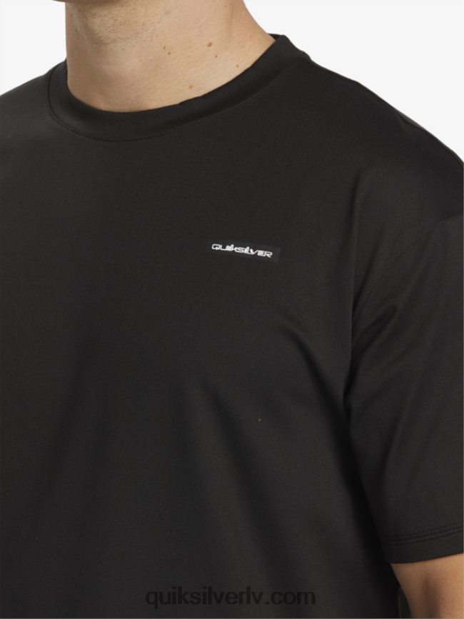 vīriešiem Quiksilver omni session upf 50 sērfošanas triko ar īsām piedurknēm melns 88064R543