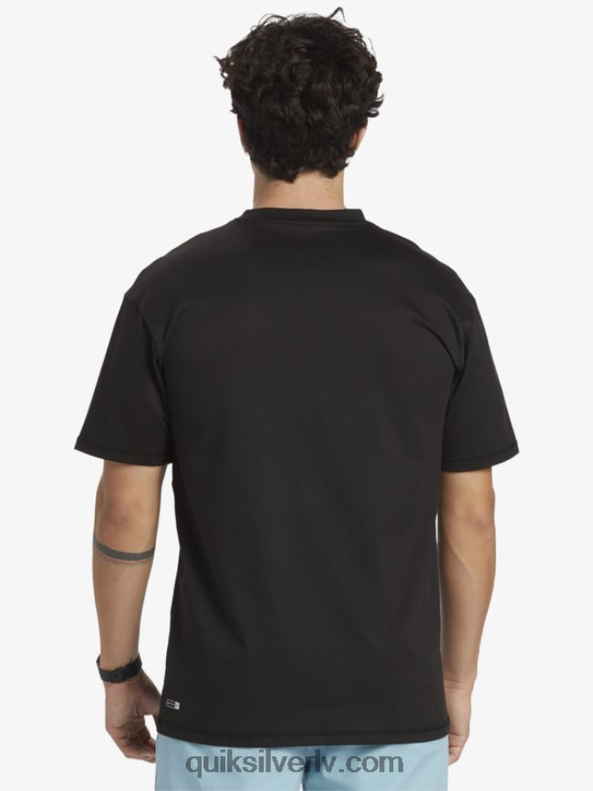 vīriešiem Quiksilver omni session upf 50 sērfošanas triko ar īsām piedurknēm melns 88064R543
