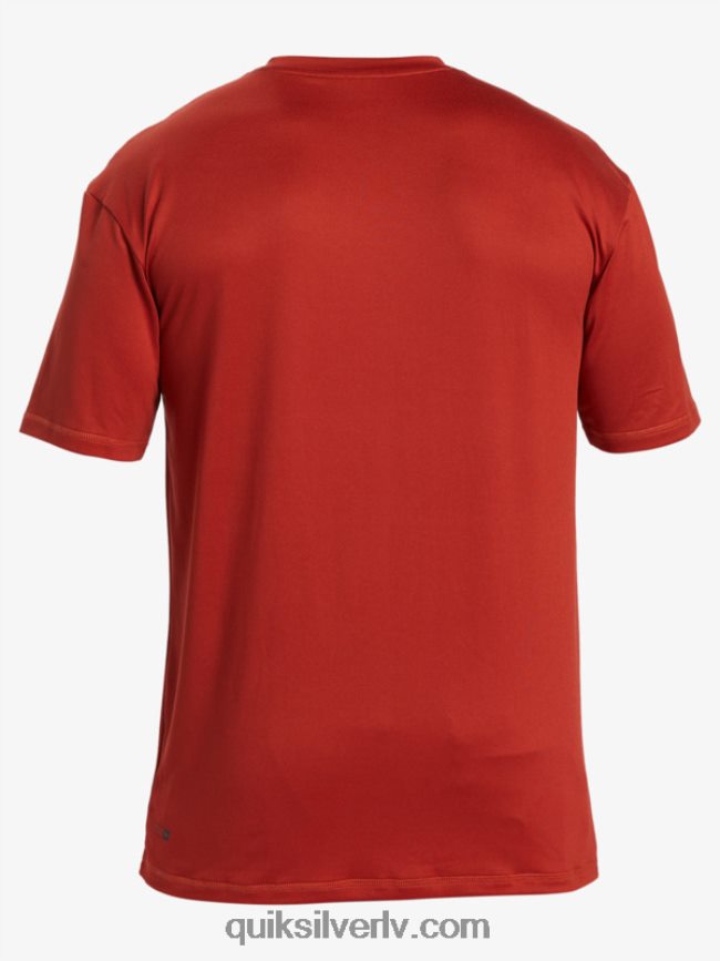 vīriešiem Quiksilver omni session upf 50 sērfošanas triko ar īsām piedurknēm sarkanais okers 88064R539
