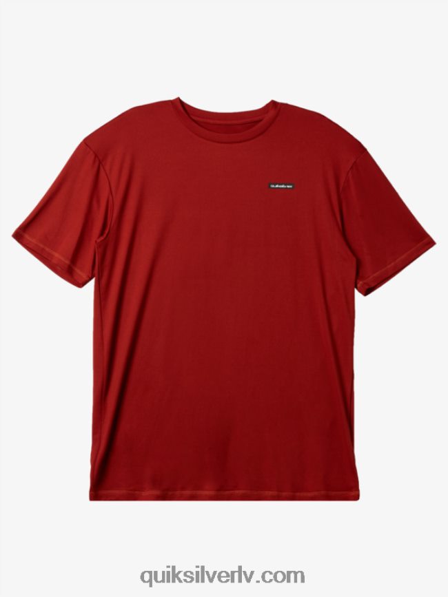vīriešiem Quiksilver omni session upf 50 sērfošanas triko ar īsām piedurknēm sarkanais okers 88064R539