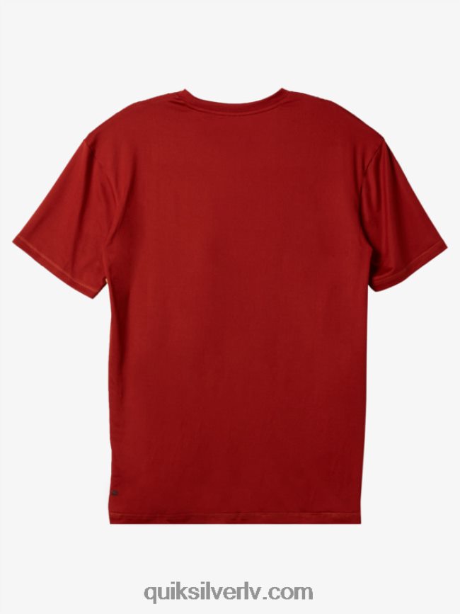 vīriešiem Quiksilver omni session upf 50 sērfošanas triko ar īsām piedurknēm sarkanais okers 88064R539