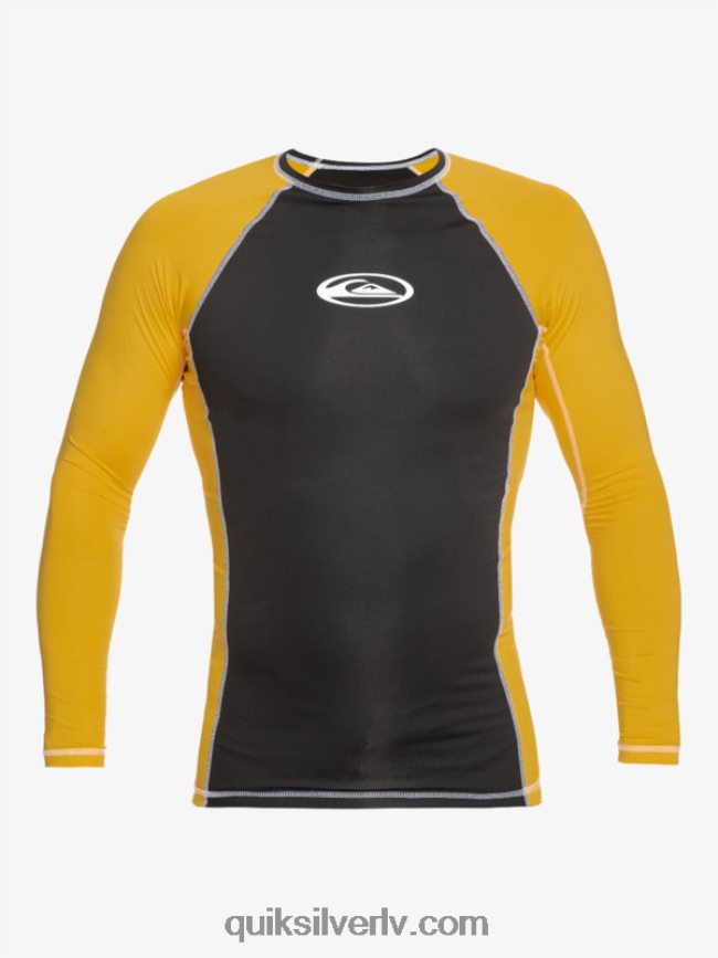 vīriešiem Quiksilver saturna aizsardzība ar garām piedurknēm upf 50 rashguard dzeltenums dzeltens 88064R652