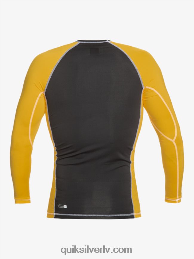 vīriešiem Quiksilver saturna aizsardzība ar garām piedurknēm upf 50 rashguard dzeltenums dzeltens 88064R652