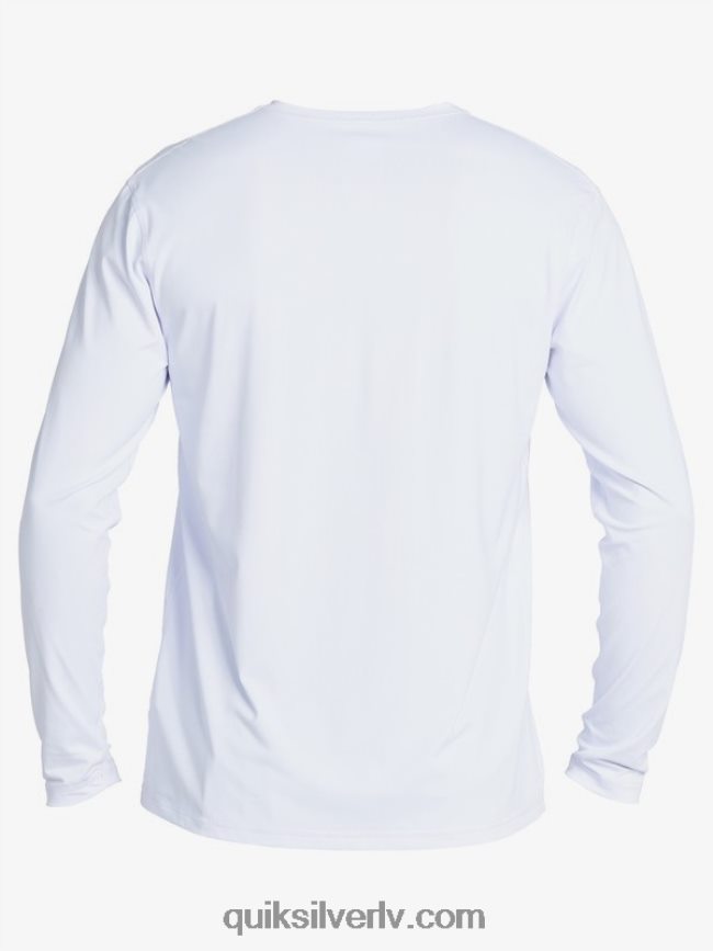 vīriešiem Quiksilver solid streak upf 50 sērfošanas t-krekls ar garām piedurknēm balts 88064R1583