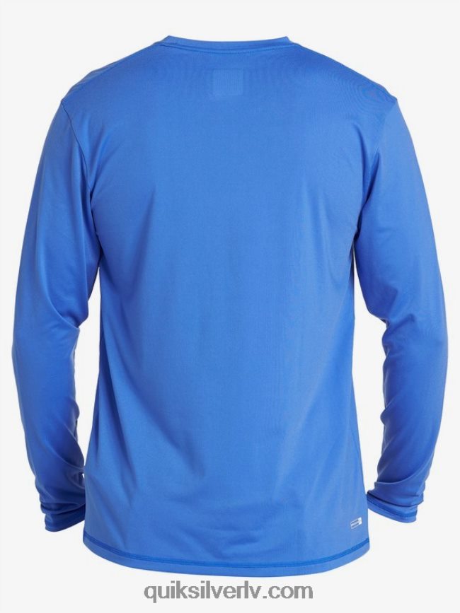 vīriešiem Quiksilver solid streak upf 50 sērfošanas t-krekls ar garām piedurknēm žilbinoši zils 88064R1584