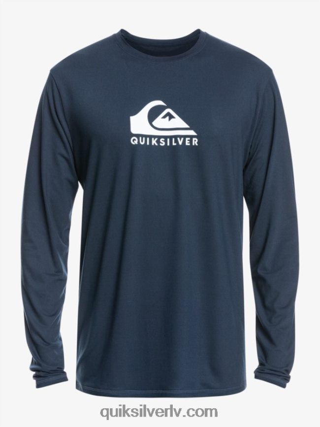 vīriešiem Quiksilver solid streak upf 50 sērfošanas t-krekls ar garām piedurknēm jūras žakete 88064R1582