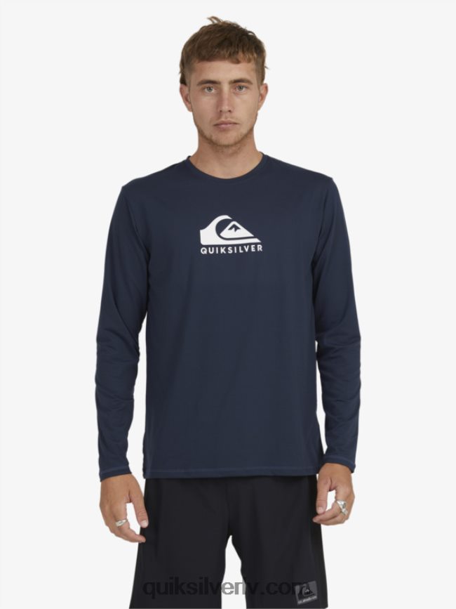 vīriešiem Quiksilver solid streak upf 50 sērfošanas t-krekls ar garām piedurknēm jūras žakete 88064R1582