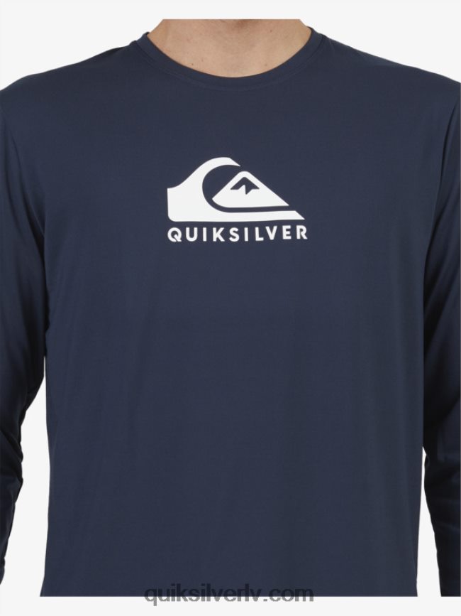 vīriešiem Quiksilver solid streak upf 50 sērfošanas t-krekls ar garām piedurknēm jūras žakete 88064R1582