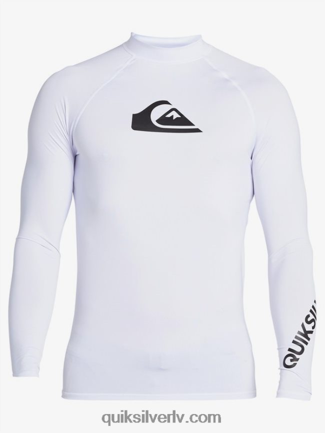 vīriešiem Quiksilver visu laiku garām piedurknēm upf 50 rashguard balts 88064R1429
