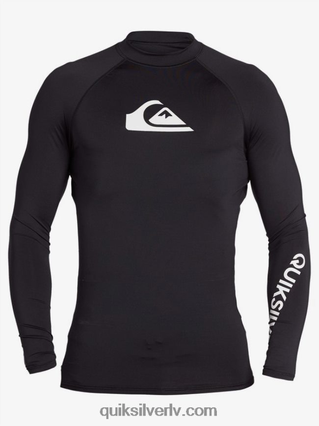 vīriešiem Quiksilver visu laiku garām piedurknēm upf 50 rashguard melns 88064R1430
