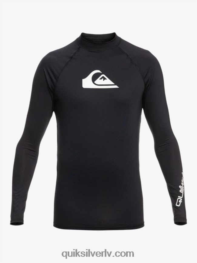 vīriešiem Quiksilver visu laiku garām piedurknēm upf 50 rashguard melns 88064R817