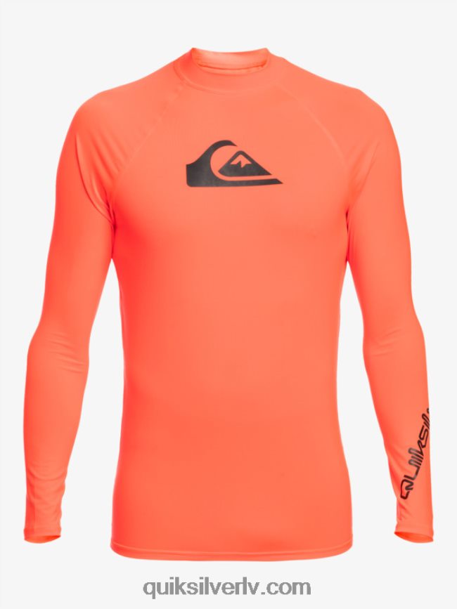 vīriešiem Quiksilver visu laiku garām piedurknēm upf 50 rashguard ugunīgs koraļļi 88064R821