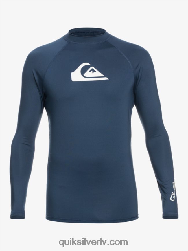 vīriešiem Quiksilver visu laiku garām piedurknēm upf 50 rashguard zīmotnes zilā krāsā 88064R853