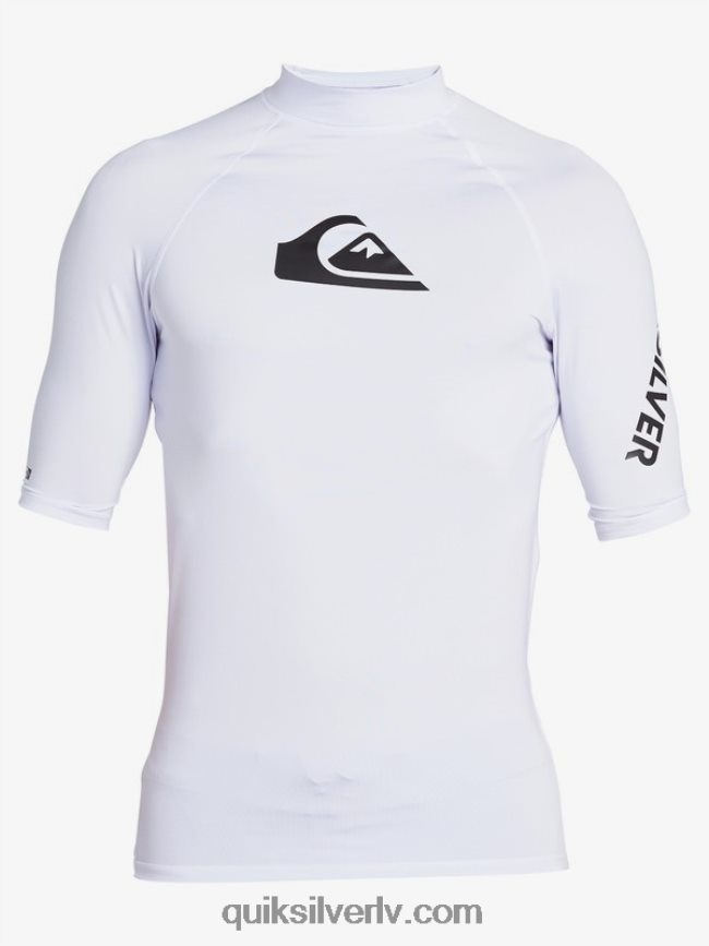 vīriešiem Quiksilver visu laiku īsām piedurknēm upf 50 rashguard balts 88064R1262