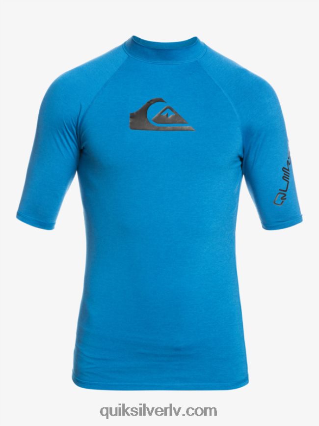 vīriešiem Quiksilver visu laiku īsām piedurknēm upf 50 rashguard snorkel zils virši 88064R814