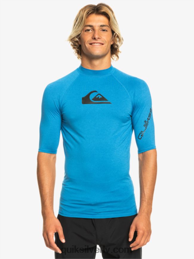 vīriešiem Quiksilver visu laiku īsām piedurknēm upf 50 rashguard snorkel zils virši 88064R814