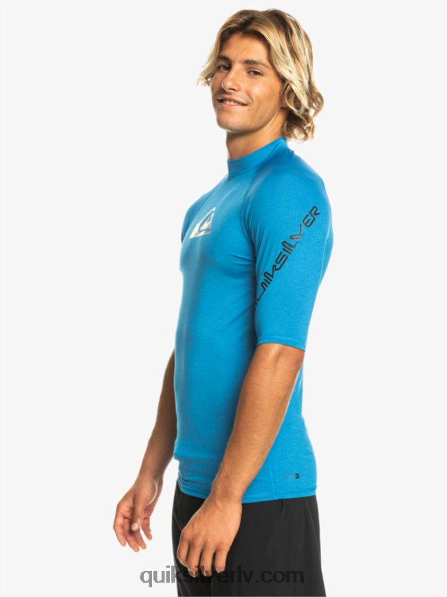 vīriešiem Quiksilver visu laiku īsām piedurknēm upf 50 rashguard snorkel zils virši 88064R814