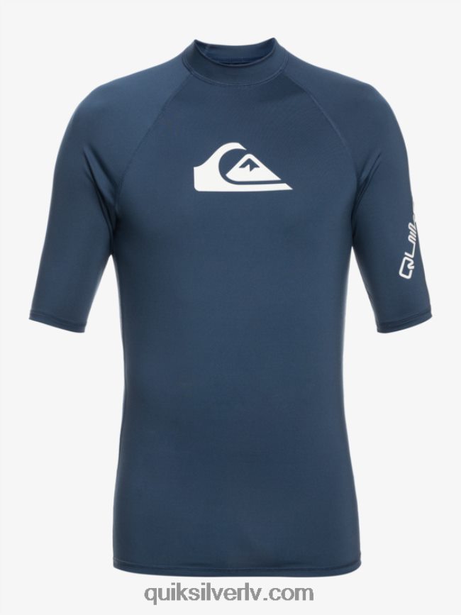 vīriešiem Quiksilver visu laiku īsām piedurknēm upf 50 rashguard zīmotnes zilā krāsā 88064R815