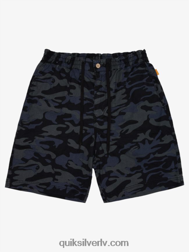 vīriešiem Quiksilver ūdensvīrs pēc sērfošanas šortiem melna kamoflāža 88064R1581