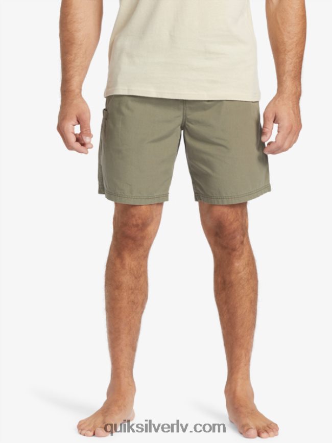 vīriešiem Quiksilver ūdensvīrs pēdējais viegls elastīgs 19 šorti putekļainās olīvas 88064R253