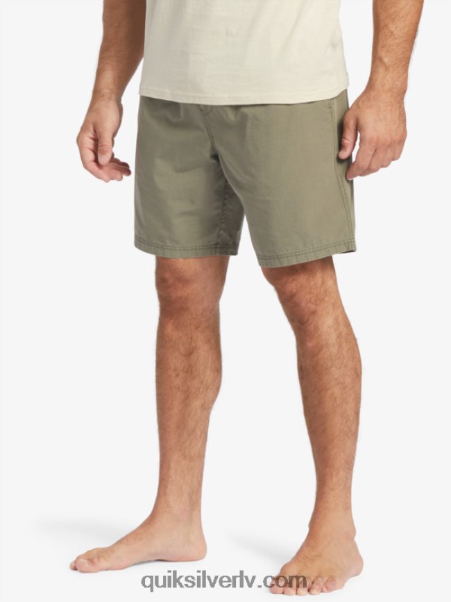 vīriešiem Quiksilver ūdensvīrs pēdējais viegls elastīgs 19 šorti putekļainās olīvas 88064R253