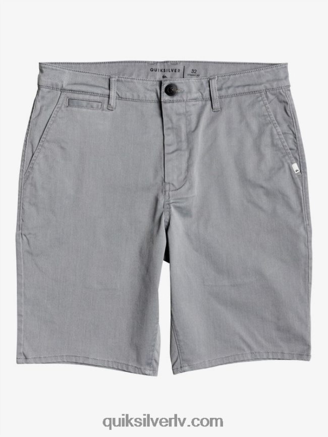 vīriešiem Quiksilver ikdienas union stretch 20 chino kabatas šorti gaiši pelēki virši 88064R1312