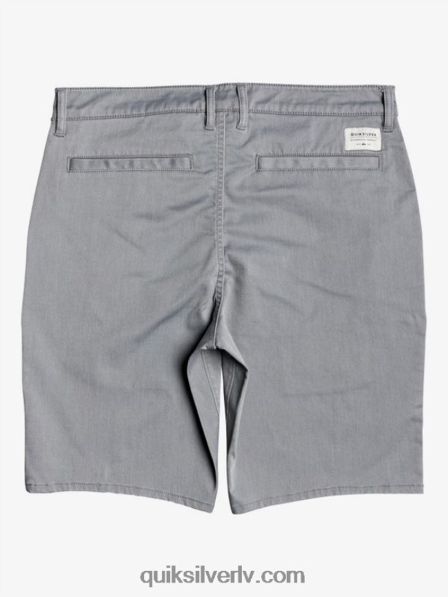vīriešiem Quiksilver ikdienas union stretch 20 chino kabatas šorti gaiši pelēki virši 88064R1312