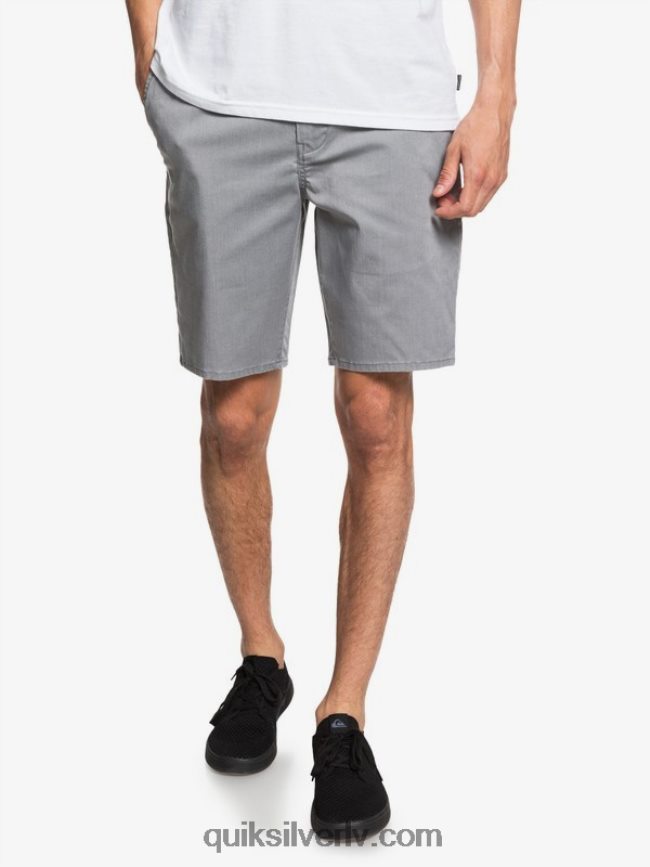 vīriešiem Quiksilver ikdienas union stretch 20 chino kabatas šorti gaiši pelēki virši 88064R1312