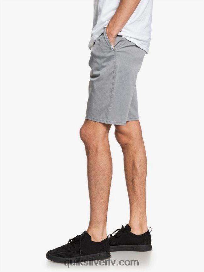 vīriešiem Quiksilver ikdienas union stretch 20 chino kabatas šorti gaiši pelēki virši 88064R1312