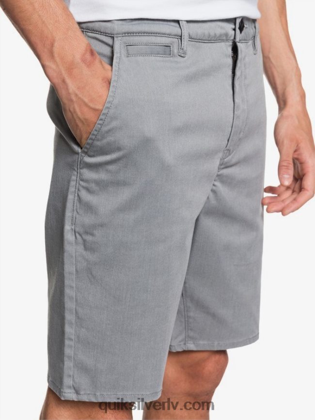 vīriešiem Quiksilver ikdienas union stretch 20 chino kabatas šorti gaiši pelēki virši 88064R1312