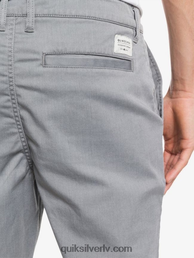 vīriešiem Quiksilver ikdienas union stretch 20 chino kabatas šorti gaiši pelēki virši 88064R1312