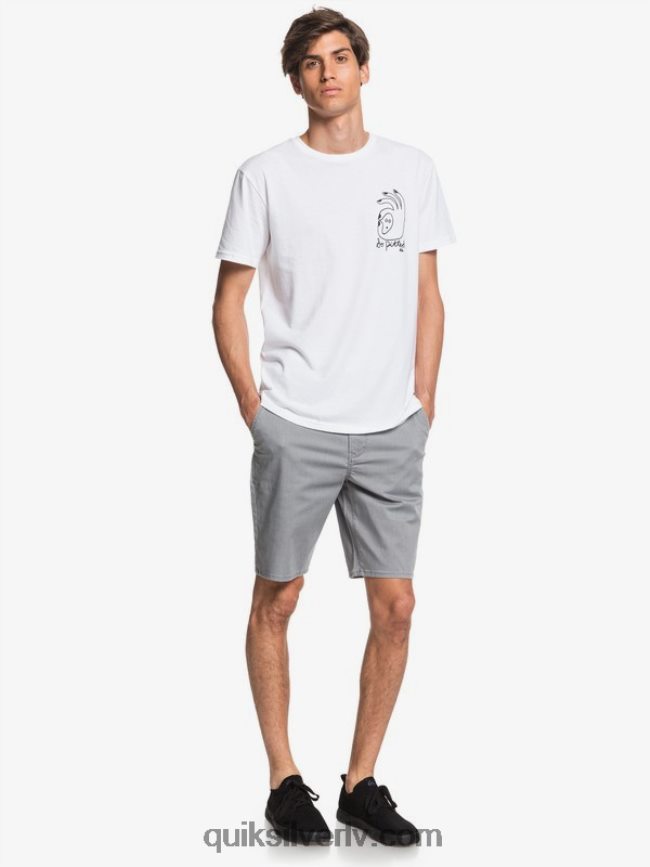vīriešiem Quiksilver ikdienas union stretch 20 chino kabatas šorti gaiši pelēki virši 88064R1312