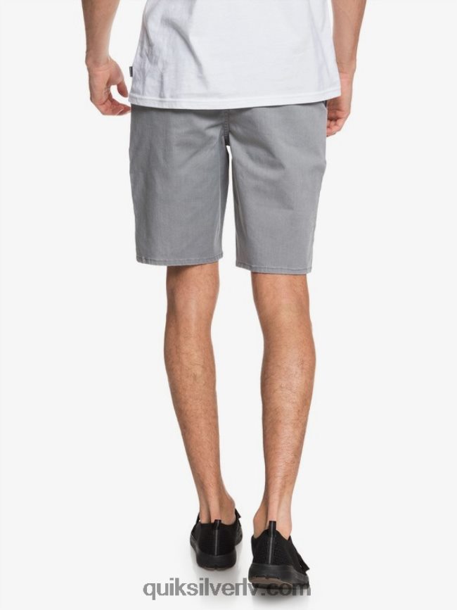 vīriešiem Quiksilver ikdienas union stretch 20 chino kabatas šorti gaiši pelēki virši 88064R1312