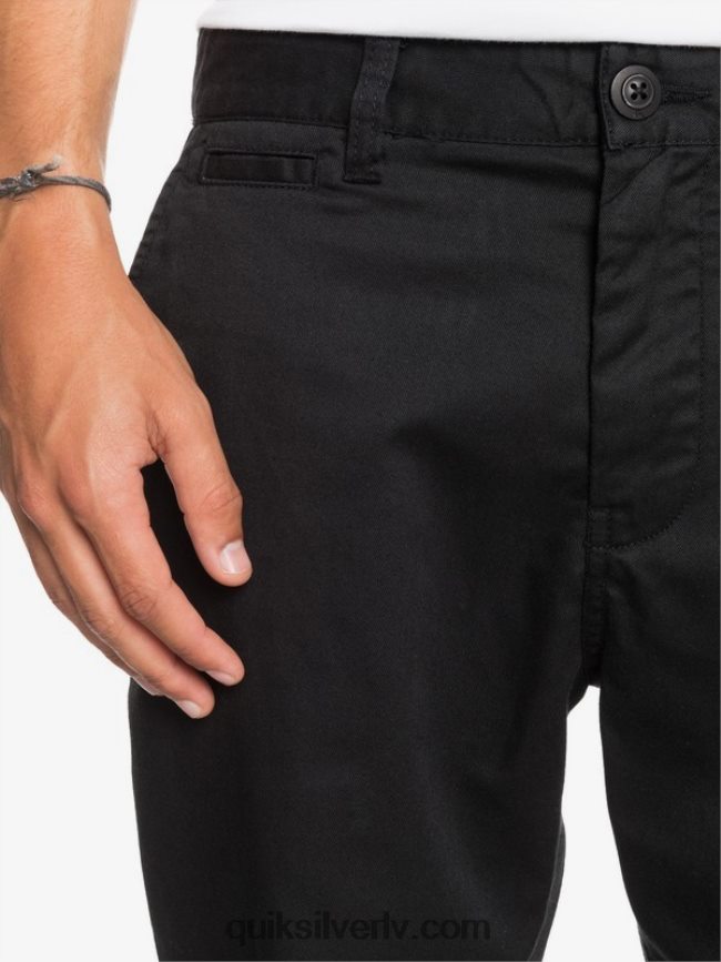 vīriešiem Quiksilver ikdienas union stretch 20 chino kabatas šorti melns 88064R1314