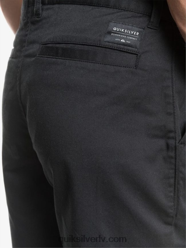 vīriešiem Quiksilver ikdienas union stretch 20 chino kabatas šorti melns 88064R1314