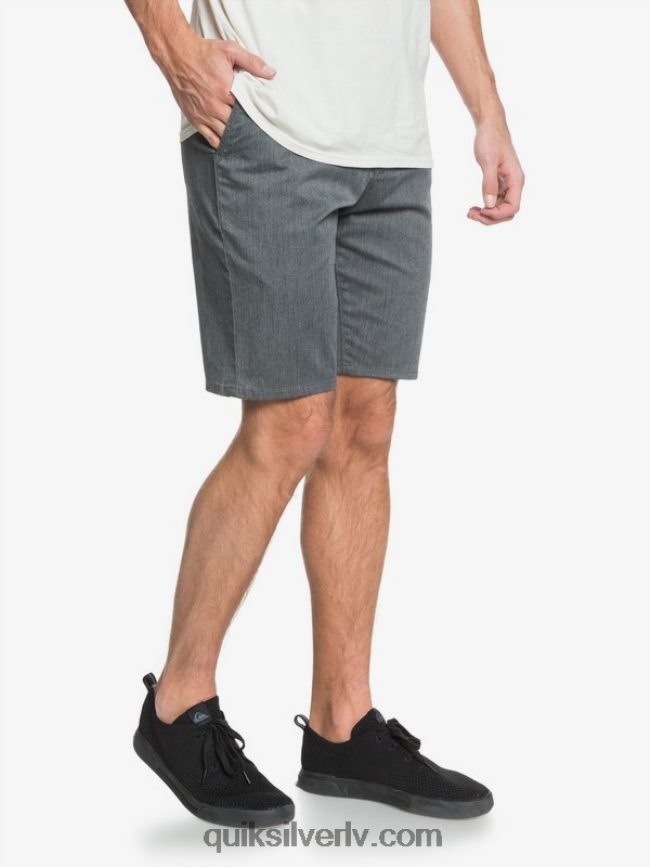 vīriešiem Quiksilver ikdienas union stretch 20 chino kabatas šorti tumši pelēki virši 88064R1313