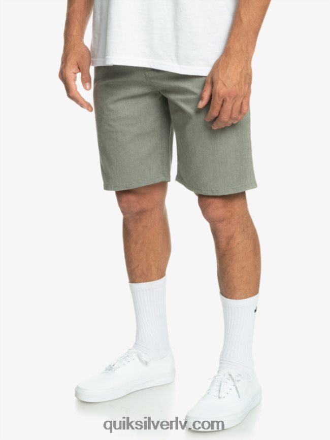 vīriešiem Quiksilver ikdienas union stretch chino 20 šorti gaiši pelēki virši 88064R858