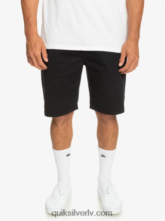 vīriešiem Quiksilver ikdienas union stretch chino 20 šorti melns 88064R856