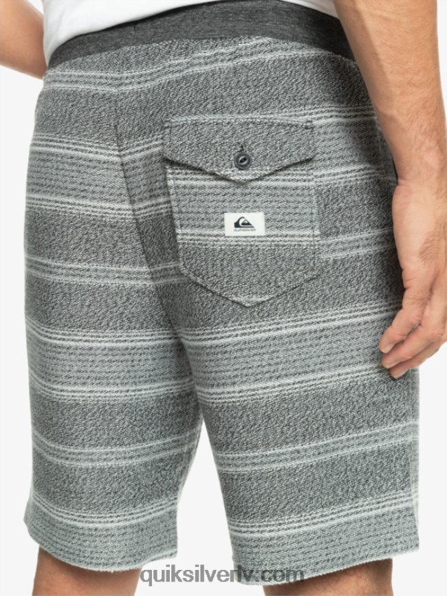 vīriešiem Quiksilver lieliski otway sviedru šorti melna otway svītra 88064R329