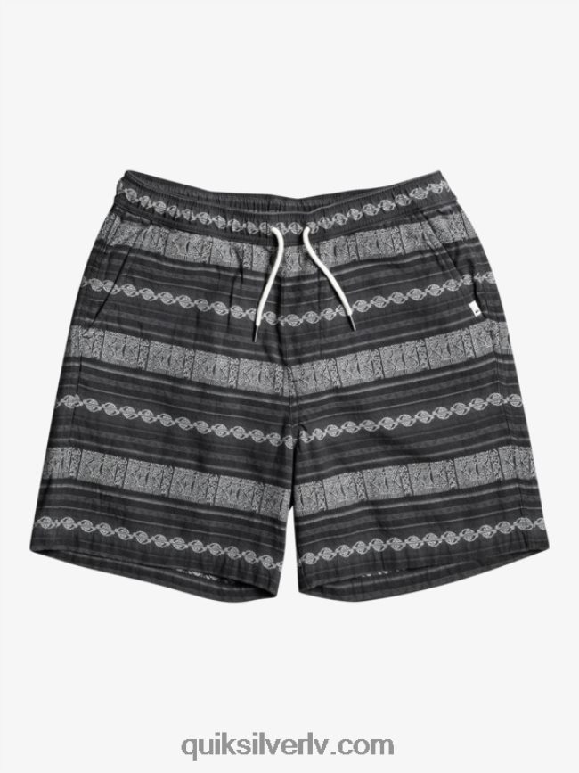 vīriešiem Quiksilver takseru žakarda šorti melnais taksētājs žakarda hori 88064R423