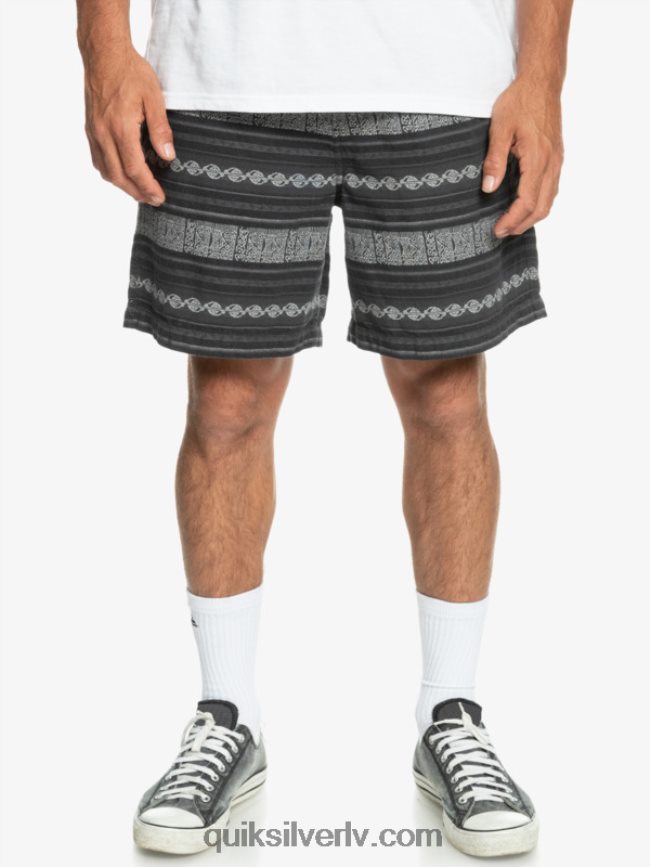 vīriešiem Quiksilver takseru žakarda šorti melnais taksētājs žakarda hori 88064R423
