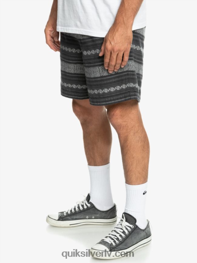 vīriešiem Quiksilver takseru žakarda šorti melnais taksētājs žakarda hori 88064R423