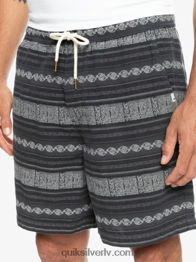 vīriešiem Quiksilver takseru žakarda šorti melnais taksētājs žakarda hori 88064R423