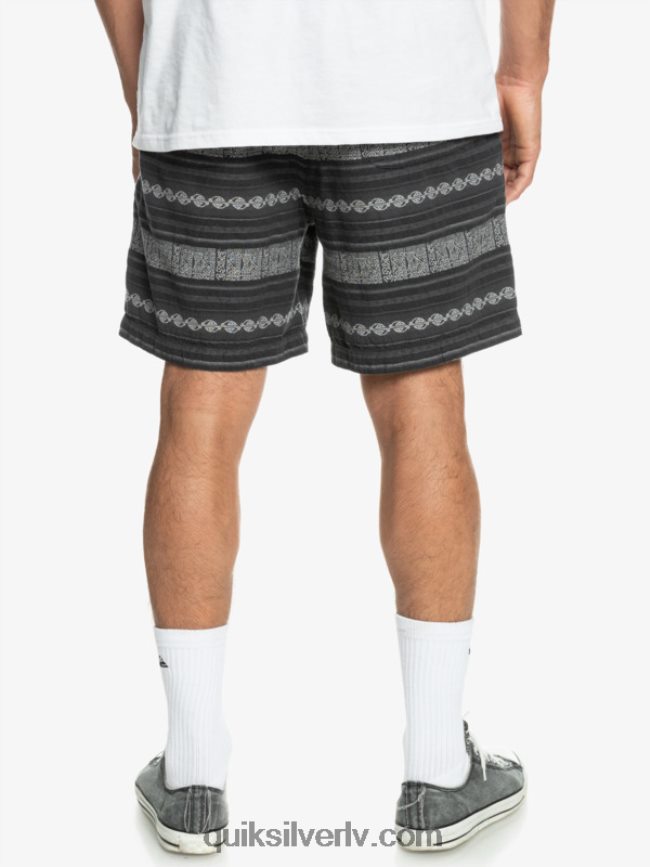 vīriešiem Quiksilver takseru žakarda šorti melnais taksētājs žakarda hori 88064R423