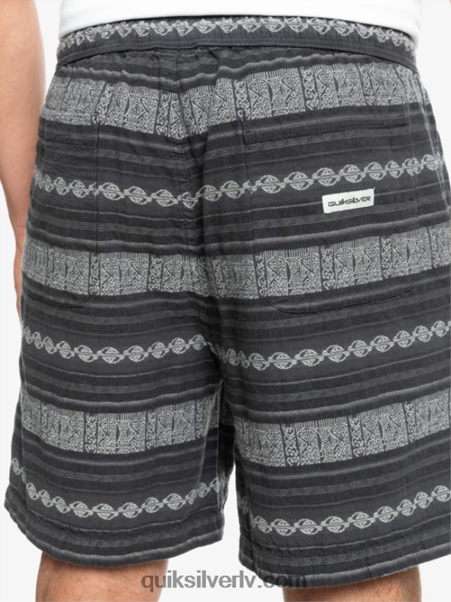 vīriešiem Quiksilver takseru žakarda šorti melnais taksētājs žakarda hori 88064R423