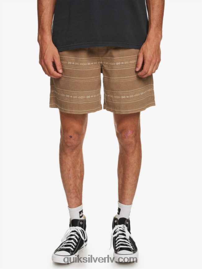 vīriešiem Quiksilver takseru žakarda šorti olīvu pelēks mini žakards 88064R421